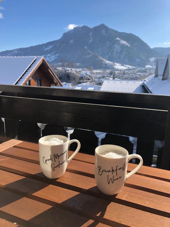 Nagelfluh Hüs – Traumhafte 2-Zimmerwohnung mit Bergblick und Südbalkon Blaichach Exterior foto